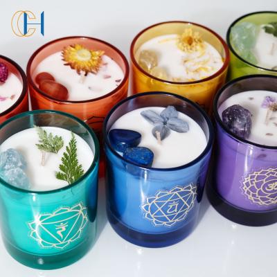 China Birthdays Scented Candles Aromatherapy Crystal 7 Chakra Scented Candles With Logo for sale