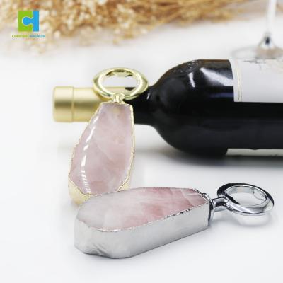 China Luxury Viable Fancy Design Crystal Rose Quartz Wine Bottle Opener for sale