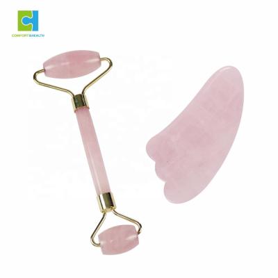 China Massager/facial Jade Roller face lift comfortable and cool double roller rose ball massage roller for sale