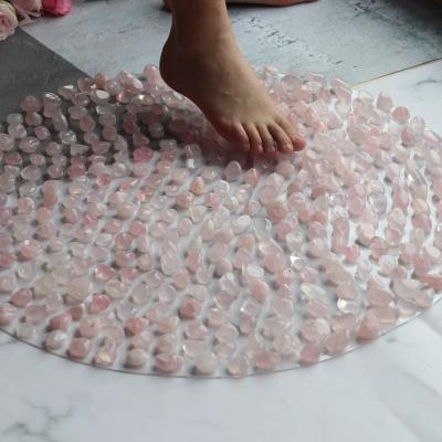 China Viable anti-slip massage pvc around 2020 newest wholesale gems rose quartz crystal foot pad for sale