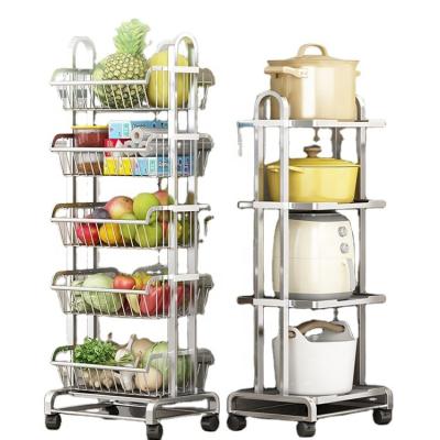 China Mordern Simple Design Kitchen Organizers Rack Vegetable And Fruit Jars Rotate Storage Rack for sale