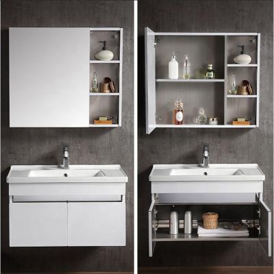 China Modern Free Standing Double Doors Sink Vanity Wall Mounted Bathroom Cabinet for sale