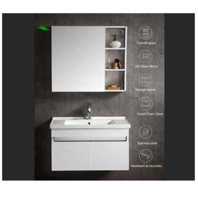 China Modern High Quality Smart Bathroom Vanity Modern Wall Cabinet Vanity for sale