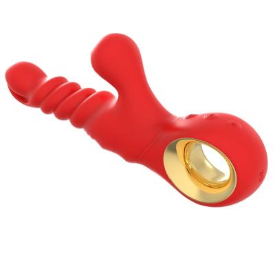 China Human Body Massage Powerful Dual Head Telescopic Sucking Vibrator For Woman Masturbator for sale