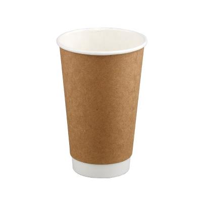 China Custom Logo Disposable Kraft Paper Hot Coffee Cup Recyclable With Cup Cover for sale