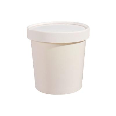 China Recyclable Disposable Congee Paper Pail Soup Bucket Salad Bowl Kraftpaper Takeout Packaging Cup for sale