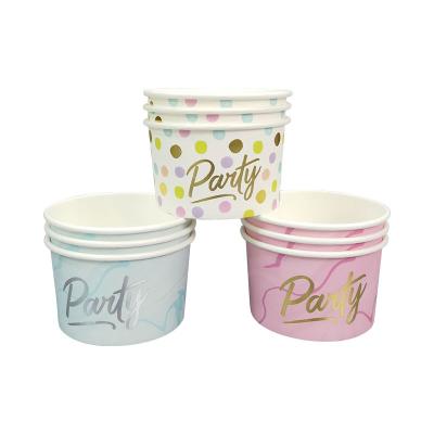 China Wholesale Recyclable Disposable Ice Cream Paper Cup Yogurt Packaging Commercial Bowl Ice Cream Packaging for sale