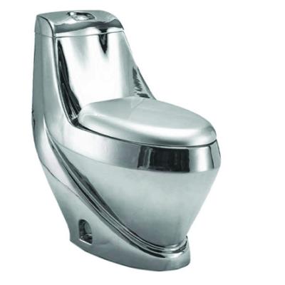 China New Design CLASIKAL Cistern Bathroom Ware Diamond Ceramic WC Hidden Silver Color Toilet for sale