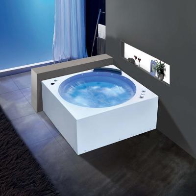 China Hot Selling New Design Free Square Waterfall Freestanding Massage Bathtub for sale