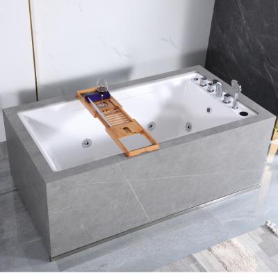 China 1.2~1.7 Meter Square Bathroom Slate Acrylic Free Standing Luxury Bathtub for sale