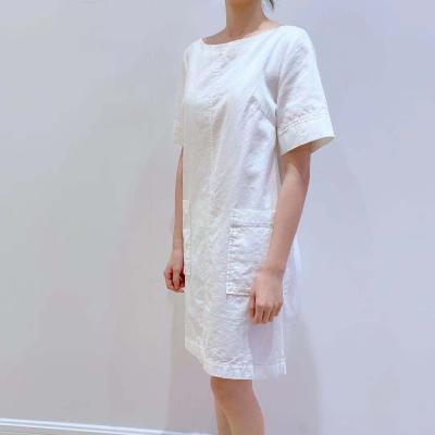 China Summer new style short-sleeved one-piece solid color ladies long dress anti-static simple ladies for sale