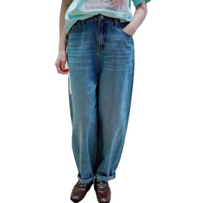 China Vintage Dad's QUICK DRY pants Spring and Autumn Women's Harlan slim and tall straight pants 2021 new high waist jeans for sale