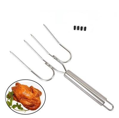 China Suitable Heavy Duty Steak BBQ Roast Pork Chop Chop Factory Supply Essential Stainless Steel Fork Turkey for sale