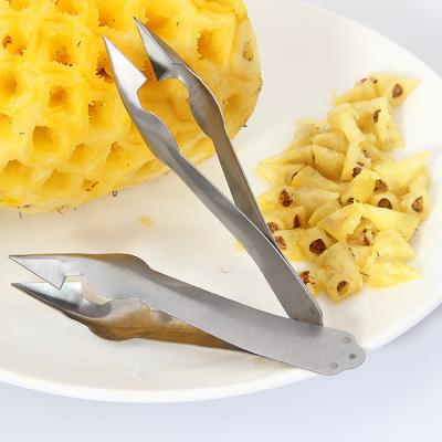 China Sustainable Stainless Steel Kitchen Instruments Pineapple Peeler Fruit Tools Pineapple Deseed Holding Knife for sale