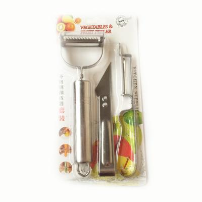 China Quality Guaranteed Viable Vegetable Fruit Apple Sliced ​​Peeled Stainless Steel Peeler 3 Piece Set for sale