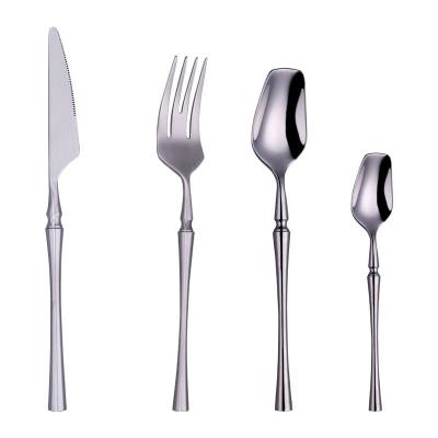 China Viable Tableware Set Matte Thickened 304 Stainless Steel Cutlery Small Size Handle Western Steak Knife Fork Set for sale