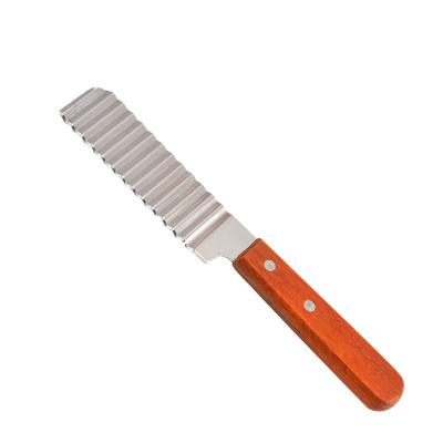 China Sustainable Professional Stainless Steel Cutting Corrugated Kitchen Knife Non-stick Coated Corrugated Knife for sale