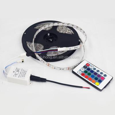 China Warehouse waterproof cheap IP65 5050 RGB with 24key controller led light strip for sale