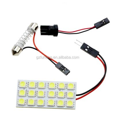 China 5050 18SMD roof adapterT10 roof lamp 5050 18SMD led festoon panel reading lights car dome light 5050 18smd for sale