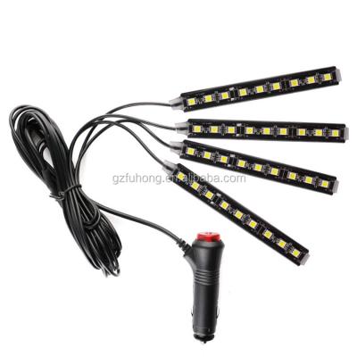 China single color 5050 9 LED 4 pcs led atmosphere lights interior decoration strip for car 5050 atmosphere light 9smd for sale