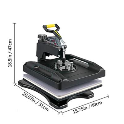 China Printing Shops 38 x 38 cm 5 in 1 Heat Press Machine 5 in 1 Heat Press Machine 15x15 Inch Swing Away Digital for sale