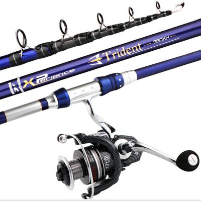 China Telescopic Surfcasting Fishing Rod 2.4M-4.2M Super Hard Fishing Rod Carbon Casting Rod Sea Boat High Quality Carbon for sale