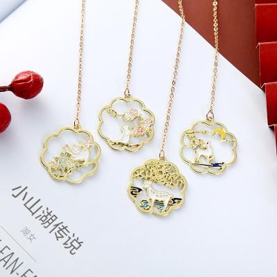 China Retro China Chinese style creative landmark pendant pendant for students stationery Chinese style landmark portable reading folder for sale