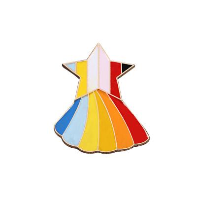 China South Korea rainbow badge fashion broom badge brooch pin large cartoon meteor shower creative brooch fashion pin for sale