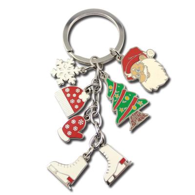 China Contemporary and contracted zinc alloy metal christmas gift making festival key chain pendant wholesale santa claus for sale