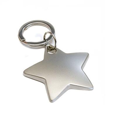 China Key Chain Pendant Manufacturer Supply Custom Star Shaped 3D Effect White Silver Metal Promotional Key Chain for sale