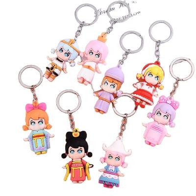 China Leye 2021 Cute Cartoon Angel 3d Cartoon Character PVC Promotional High Quality Soft Rubber Key Chain New for sale