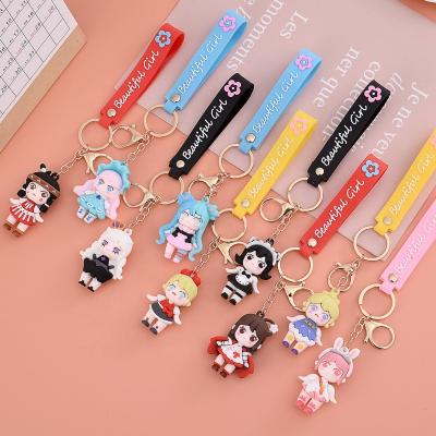 China Cartoon New 3d FDG Cute Leye 2021 Cartoon Character 3D PVC Promotional High Quality Soft Rubber Key Chain for sale