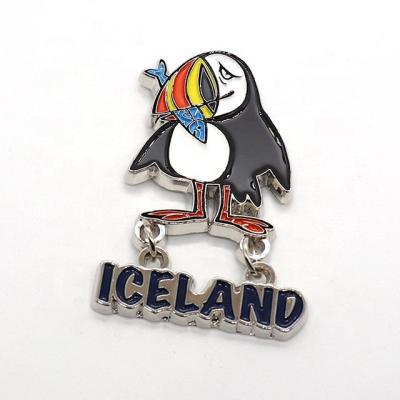 China Souvenir Fashion Cartoon Alloy ShapeCustom Originality Souvenir Iceland Penguin Fridge Magnet for sale