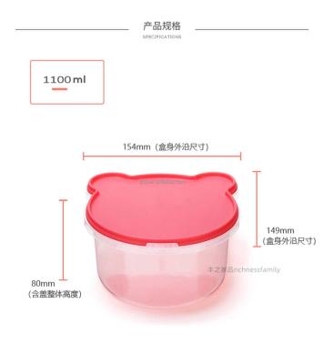 China 770ml /1100ml BPA FREE Bear Shape Microwavable Clear Disposable Plastic Food Container Box 100% Plastic Clear Biodegradable Storage Container for sale