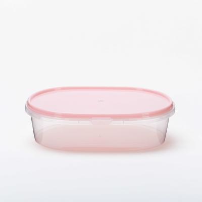 China 770ml BPA FREE Oval Shape Microwavable Clear Disposable Food Container Box 100% Plastic Transparent Biodegradable Storage Container for sale