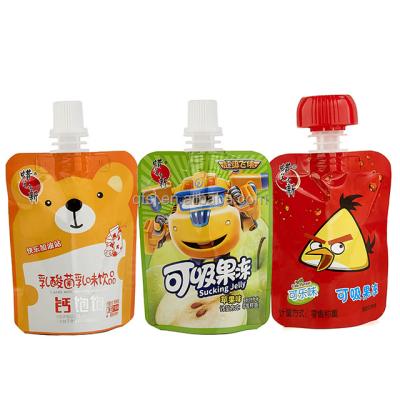 China Barrier Customs Clear Reusable Plastic Jelly Packaging Bags For Drinks Juice Packing Stand Up Bag Pouch Spout Bag for sale