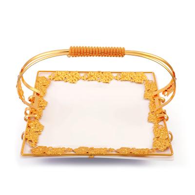 China Wedding Party Car Decoration Luxury Portable Ceramic Snack Tray for sale