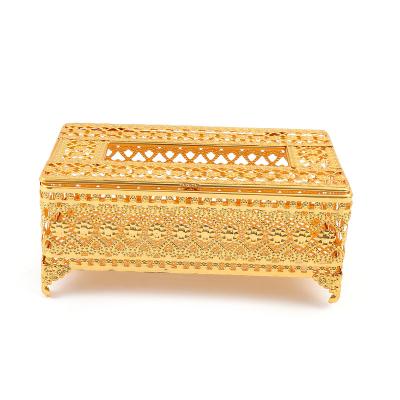 China Morden Christmas Luxury Dishes Decorative Dinner Set Of Two Outside Decorations Gold Tissue Box for sale