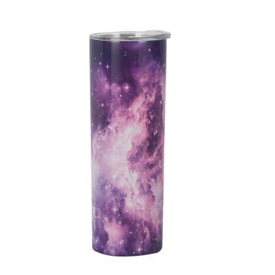 China New Design PORTABLE Sublimation Double Wall Stainless Steel Purple Starry Sky Vacuum Flask for sale