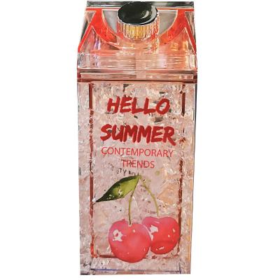 China Double Straw Drinks Milk Cup Box Creative Viable Summer Student Cold Outdoor Square Ice Cup for sale