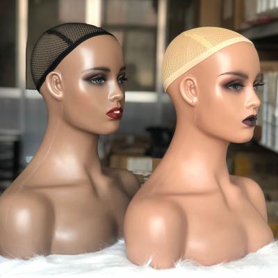 China Regular wave mannequin head with main shoulder display mannequin bust for wigs, makeup, beauty props mannequin for wig display for sale