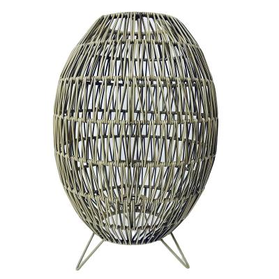 China Handwork Weaving Wind Lamp Candle Lantern LED Flamess Home Decorative Wicker Rattan Lantern Decoration for sale