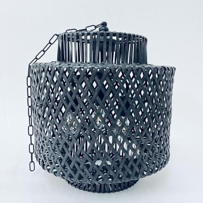 China Large Vintage Natural Rustic Home Decorative Rattan Handmade Craft Home Decoration Storm LED Weaving Lantern for sale