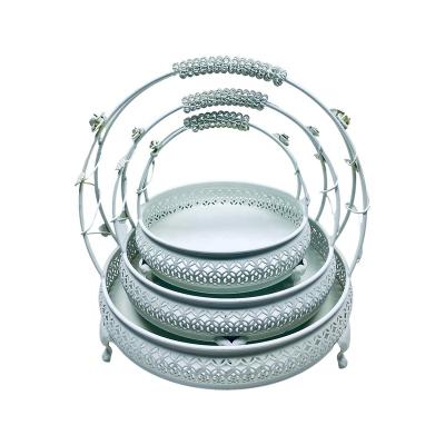 China Sustainable Decorative Vegetable Fruit Basket Sugar Nut Serving Bowl Iron Metal Wire Storage Bread for Wedding Party for sale