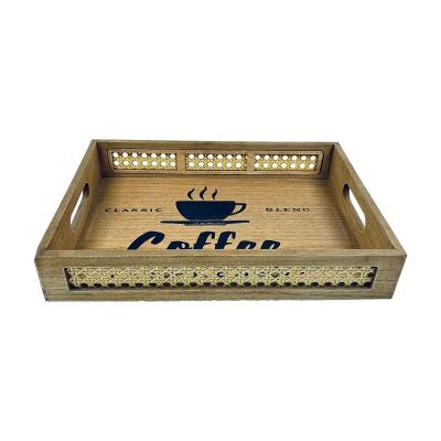 China Sustainable Hotel Party Wedding Wooden Serving Trays For Coffee Tables Tea Trays And Breakfast In Bed Tray for sale