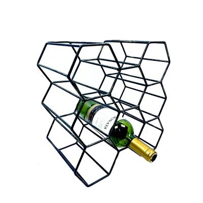 China Freestanding WINE BOTTLE HOLDER Black Wine Rack Countertop Metal Storage Organizer for Kitchen Pantry and Fridge for sale