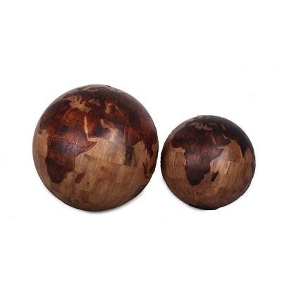 China Modern Hot Sales Globe Ornament Solid Wood For Home Decor for sale