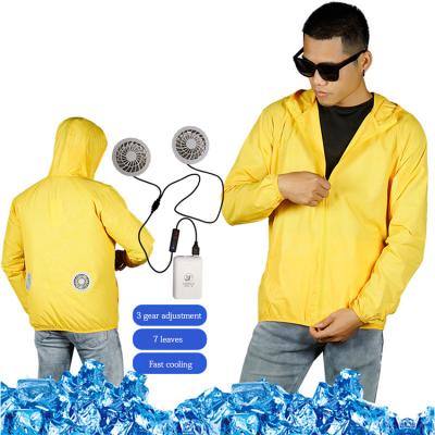 China New Sustainable Summer Clothing Cooling Air Conditioned Jacket With UV Fan Protection Clothing for sale