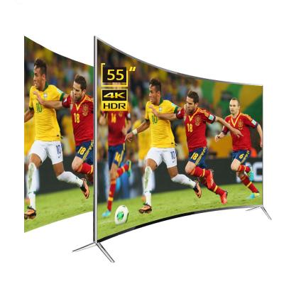 China Home/Market/Hotel TV Wholesale Metal Frame 4K UHD LED TV Curve 55 Inch Smart Television TV for sale