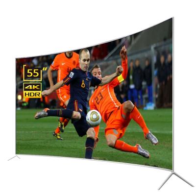 China Home/Market/Hotel TV New 55 Inch Smart TV 4K Television Cheap 55 Inch Curved Screen LED TV for sale